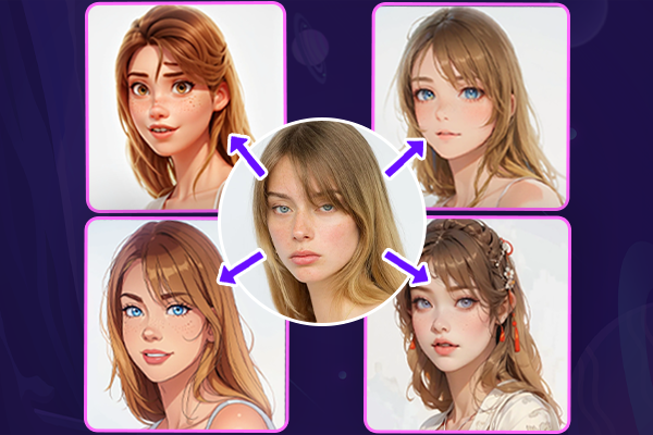 Verschiedene Cartoon-Filter