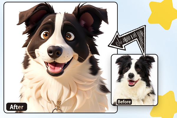 Foto-zu-Cartoon - Vorher-Nachher-Vergleich