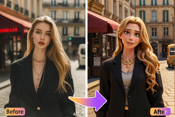 Foto-zu-Cartoon - Vorher-Nachher-Vergleich