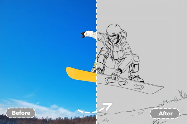 Perbandingan Sebelum dan Sesudah Foto Menjadi Seni Garis