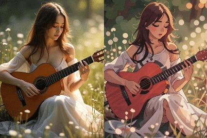 動画をカートゥーンにする前後の比較