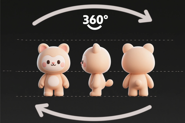 360-degree 3D rendering