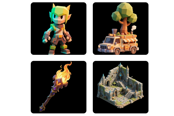 AI-generated 3D game assets