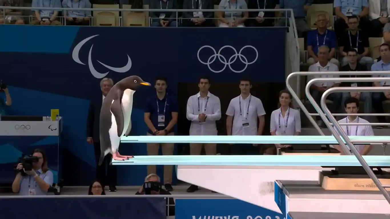 Olympic AI animal🐧ペンギンの飛び込み