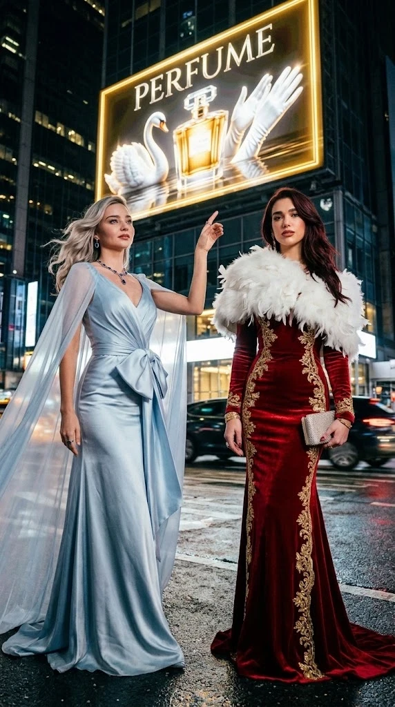 Glam night out, Both Girls under Billboard of Today Best Seller Brand ✨